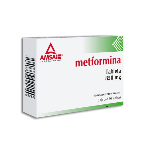 [METFORMINA] METFORMINA AMSA 850MG TABLETAS C/30 (GI)