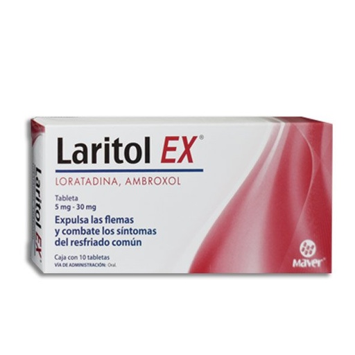 [LORATADINA,AMBROXOL] LARITOL EX 5/30MG TABLETAS C/10 (GI)