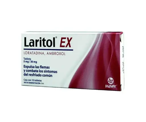 [LORATADINA,AMBROXOL] LARITOL EX 5/30MG TABLETAS CON 10 (GI)