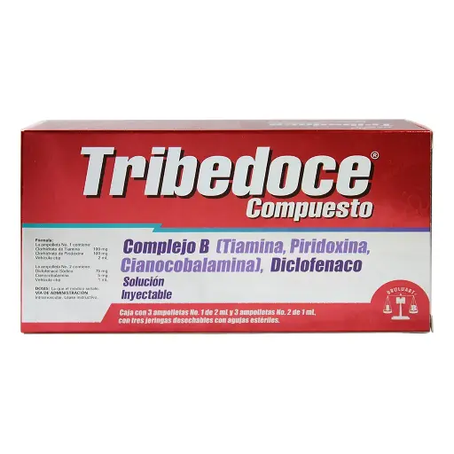 [COMPLEJO B,DICLOFENACO] TRIBEDOCE COMPUESTO SOLUCION INYECTABLE CON 3 (GI)