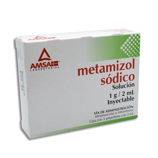 [METAMIZOL SODICO] METAMIZOL SODICO AMSA 1G/2ML INYECTABLE C/3 (GI)