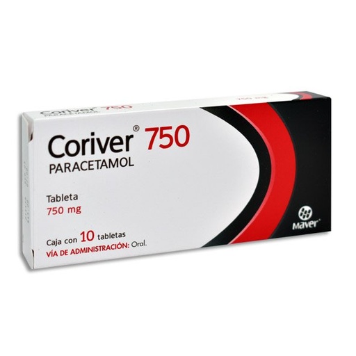 [PARACETAMOL] CORIVER 750MG TABLETAS C/10 (GI)