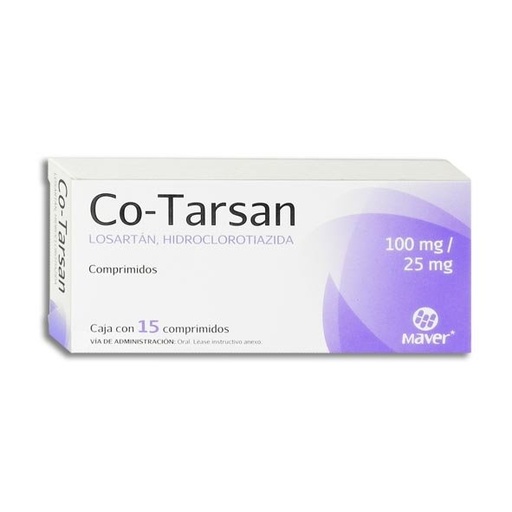 [HIDROCLOROTIAZIDA,LOSARTAN] CO-TARSAN 100/25MG COMPRIMIDOS C/15 (GI)