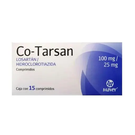 [HIDROCLOROTIAZIDA,LOSARTAN] CO-TARSAN 100/25MG COMPRIMIDOS CON 15 (GI)