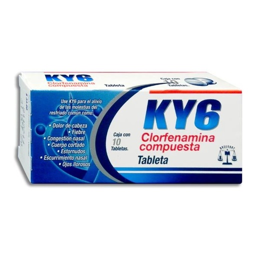 [PARACETAMOL,CLORFENAMINA,FENILEFRINA,CAFEINA] KY6 TABLETAS C/10 (GI)