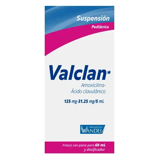 [ACIDO CLAVULANICO,AMOXICILINA] VALCLAN 125/31.25MG SUSPENSION 60ML (GI)