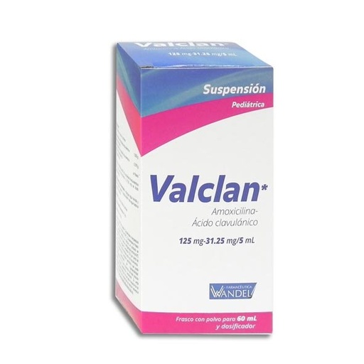 [ACIDO CLAVULANICO,AMOXICILINA] VALCLAN 125/31.25MG SUSPENSION 60ML (GI)