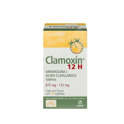 [ACIDO CLAVULANICO,AMOXICILINA] CLAMOXIN 12H 875/125MG TABLETAS CON 10 (GI)