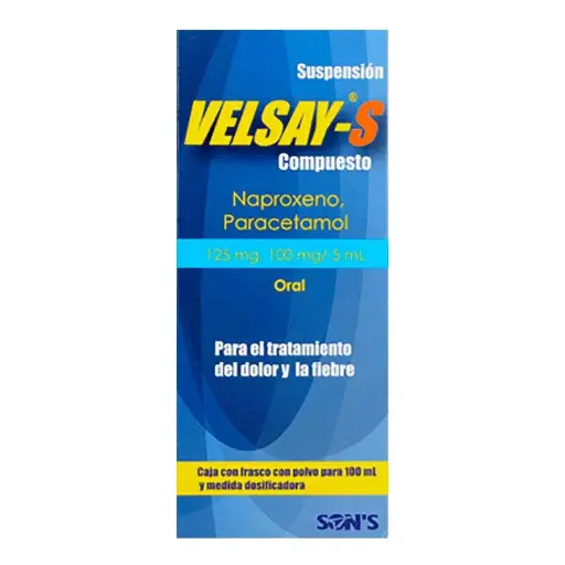 [PARACETAMOL,NAPROXENO] VELSAY-S 100/125MG SUSPENSION 100ML (GI)