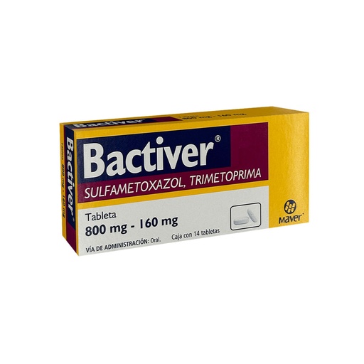 [SULFAMETOXAZOL,TRIMETOPRIMA] BACTIVER F 160/800MG TABLETAS CON 14 (GI)