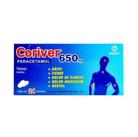 [PARACETAMOL] CORIVER 650MG TABLETAS CON 24 (GI)