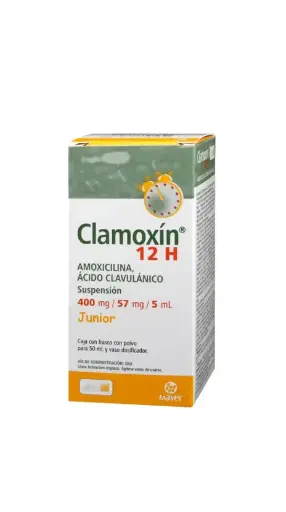 [ACIDO CLAVULANICO,AMOXICILINA] CLAMOXIN 12H 400/57MG SUSPENSION JR 50ML (GI)