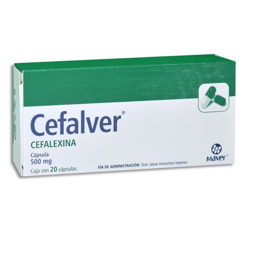 [CEFALEXINA] CEFALVER 500MG CAPSULAS C/20 (GI)