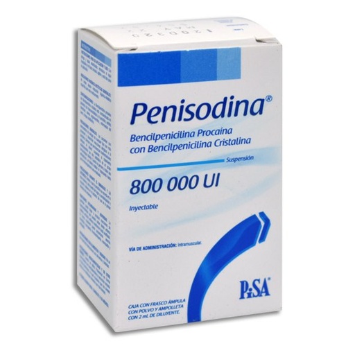 [BENCILPENICILINA PROCAINICA,BENCILPENICILINA CRISTALINA] PENISODINA 800 000UI INYECTABLE C/1 (GI)