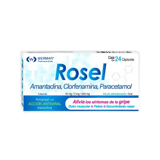[PARACETAMOL,CLORFENAMINA,AMANTADINA] ROSEL CAPSULAS CON 24 (GI)