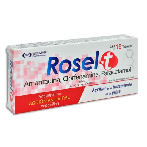 [PARACETAMOL,CLORFENAMINA,AMANTADINA] ROSEL TABLETAS C/15 (GI)