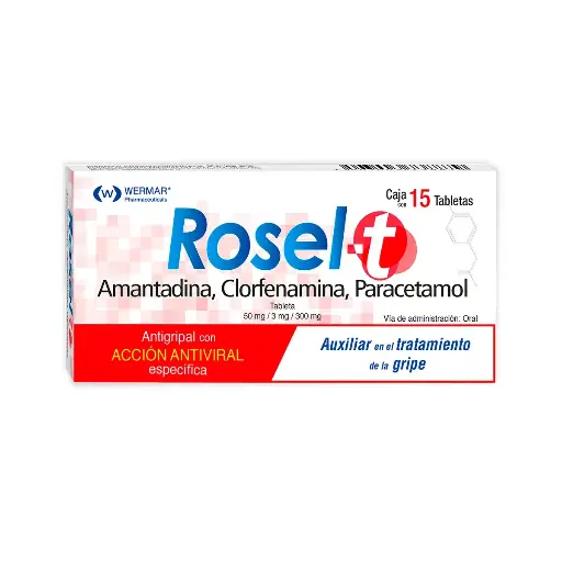 [PARACETAMOL,CLORFENAMINA,AMANTADINA] ROSEL TABLETAS CON 15 (GI)