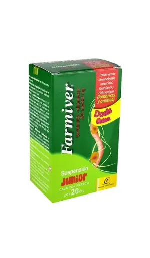 [ALBENDAZOL,QUINFAMIDA] FARMIVER JR 200/400MG SUSPENSION 20ML (GI)