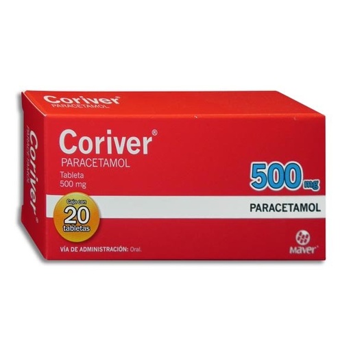 [PARACETAMOL] CORIVER 500MG TABLETAS C/20 (GI)