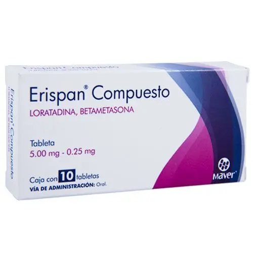 [LORATADINA,BETAMETASONA] ERISPAN COMP 5/0.25MG TABLETAS CON 10 (GI)