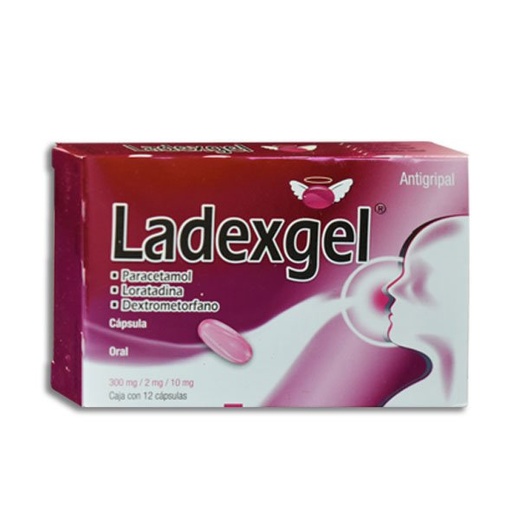 [PARACETAMOL,DEXTROMETORFANO,LORATADINA] LADEXGEL CAPSULAS C/12 (GI)