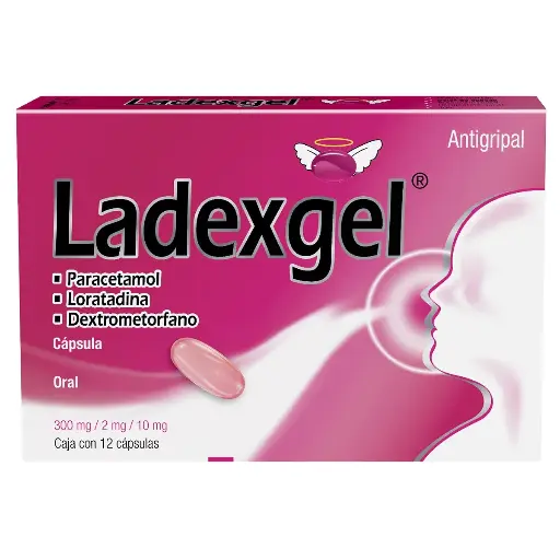[PARACETAMOL,DEXTROMETORFANO,LORATADINA] LADEXGEL CAPSULAS CON 12 (GI)