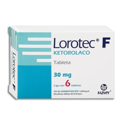[KETOROLACO] LOROTEC F 30MG TABLETAS C/6 (GI)