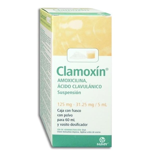 [ACIDO CLAVULANICO,AMOXICILINA] CLAMOXIN 125/31.25MG SUSPENSION 60ML (GI)