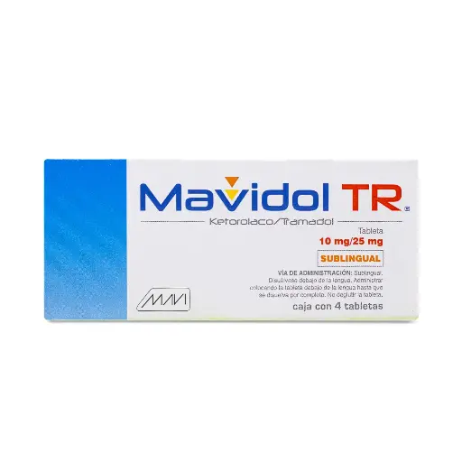 [TRAMADOL,KETOROLACO] MAVIDOL TR SUBLINGUAL TABLETAS CON 4 (GI)