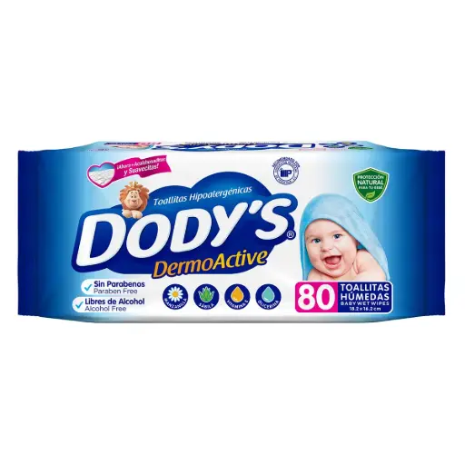 [PRODUCTOS PARA BEBÉS] TOALLAS HUMEDAS DODYS AZUL CON 80