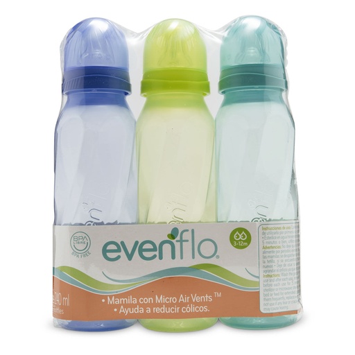 [PRODUCTOS PARA BEBÉS] BIBERON EVENFLO CLASSICO 8 OZ CON 3