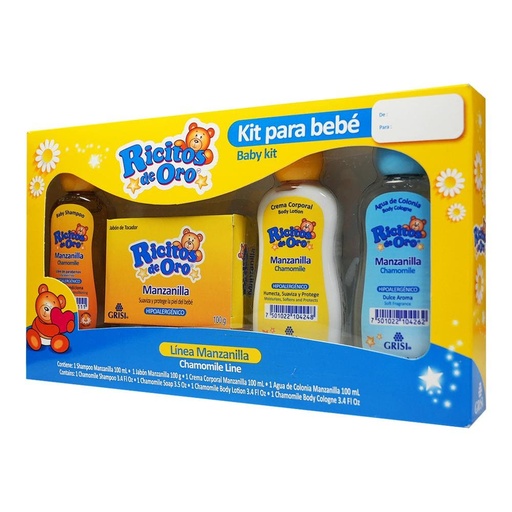 [PRODUCTOS PARA BEBÉS] KIT GRISI RICITOS DE ORO MANZ PAQ CON 4