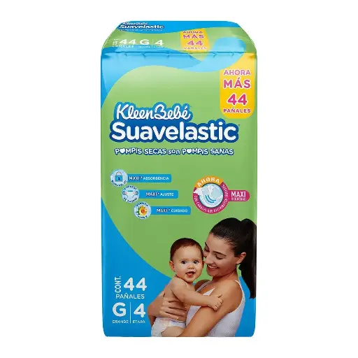 [PAÑALES] PAÑAL KLEENBEBE SUAVELASTIC MAX 4 GRANDE CON 44