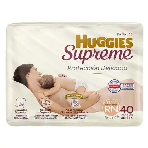 [PAÑALES] PAÑAL HUGGIES SUPREME 0 RN UNISEX CON 40