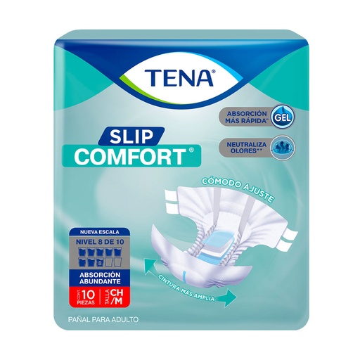 [PAÑALES] PAÑAL TENA SLIP COMFORT CH/MED C/10