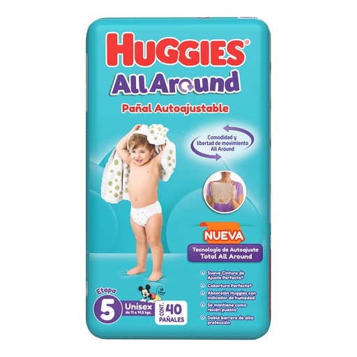 [PAÑALES] PAÑAL HUGGIES ALLAROUND E5 CON 40