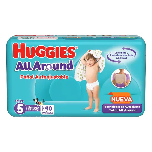 [PAÑALES] PAÑAL HUGGIES ALLAROUND E5 CON 40