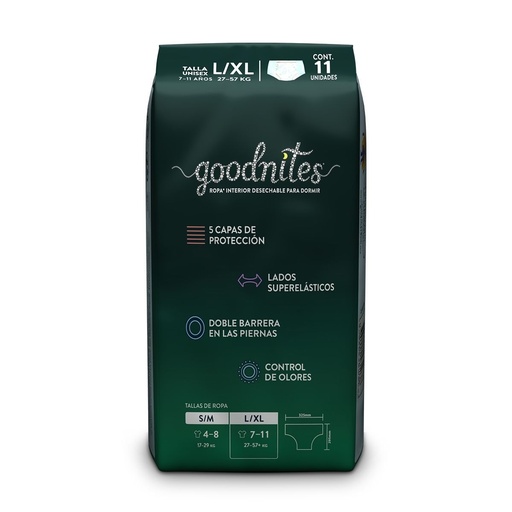 [PAÑALES] PAÑAL GOODNITES UNISEX L-XL CON 11