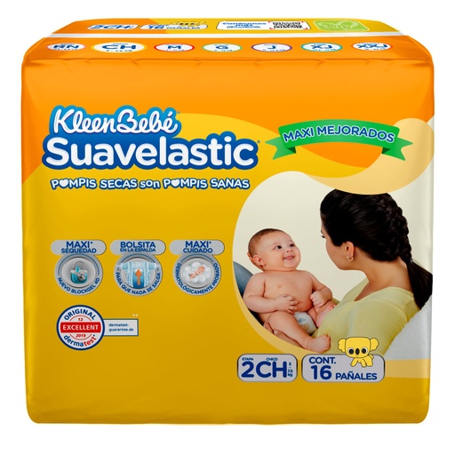 [PAÑALES] PAÑAL KLEENBEBE SUAVELASTIC MAX 2 CHICO CON 14