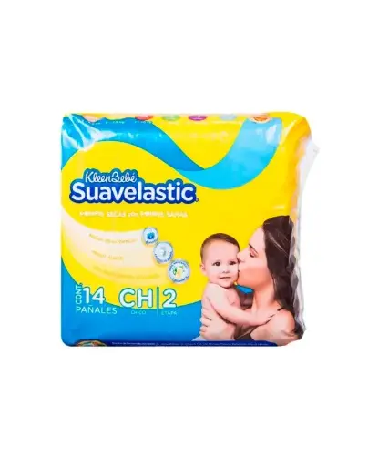 [PAÑALES] PAÑAL KLEENBEBE SUAVELASTIC MAX 2 CHICO CON 14