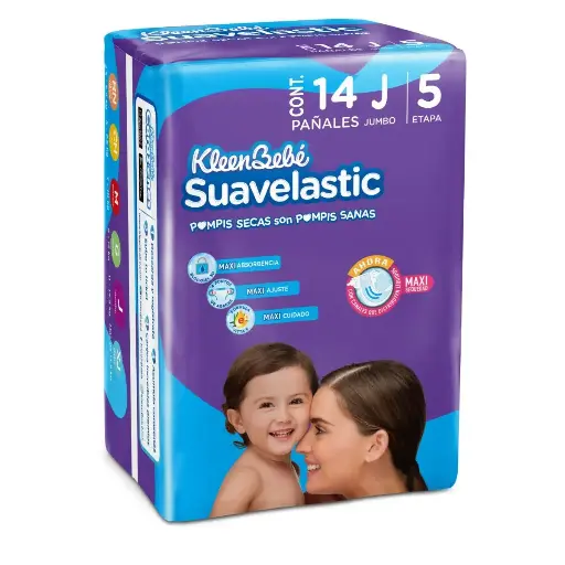 [PAÑALES] PAÑAL KLEENBEBE SUAVELASTIC MAX 5 JUM CON 14