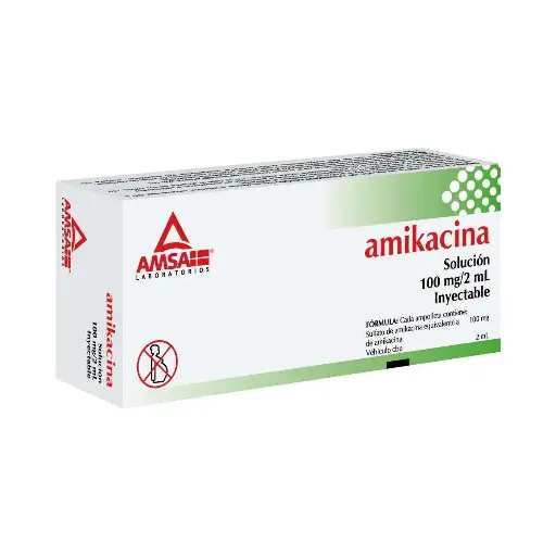 AMIKACINA AMSA 100MG/2ML AMPULA CON 2 (GI)