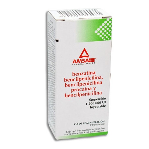 BENCILPENICILINA BENZANICA AMSA 1 200 000 U INYECTABLE C/1 (GI)