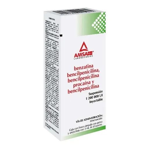 BENCILPENICILINA BENZANICA AMSA 1 200 000 U INYECTABLE CON 1 (GI)