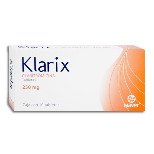 KLARIX 250MG TABLETAS CON 10 (GI)