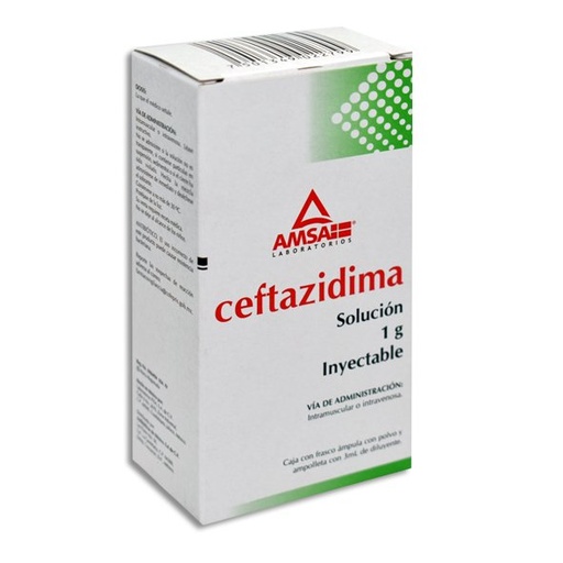 CEFTAZIDIMA AMSA 1G INYECTABLE CON 1 (GI)
