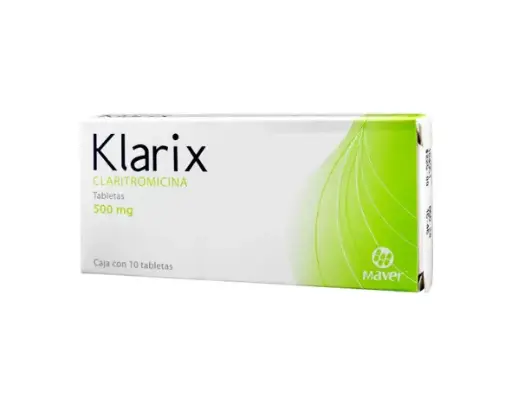 KLARIX 500MG TABLETAS CON 10 (GI)