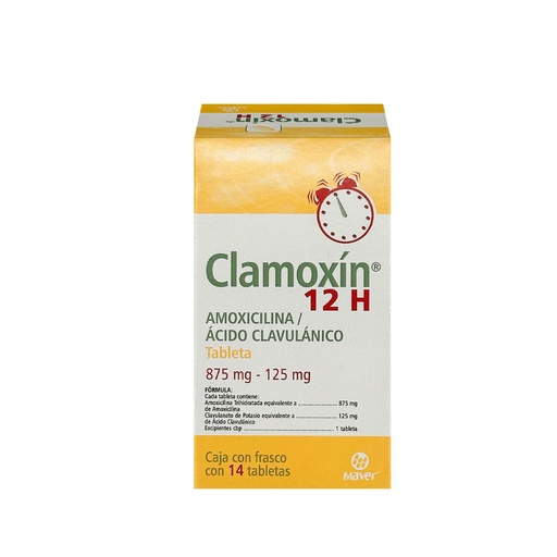 CLAMOXIN 12H 875/125MG TABLETAS CON 14 (GI)