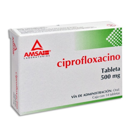 CIPROFLOXACINO AMSA 500MG TABLETAS C/14 (GI)