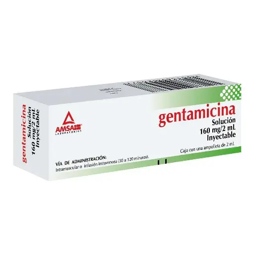 GENTAMICINA AMSA 160MG/2ML AMPULA CON 5 (GI)